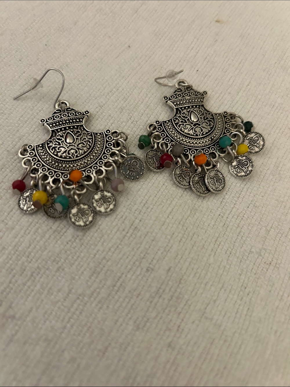 EGYPTIAN Multicolor Coin Dangle Earrings